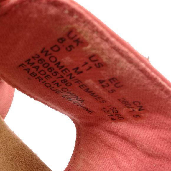 Clarks Women's Lexi Open Toe Sling Back Coral Leather Sandals Size 11M - Picture 11 of 13